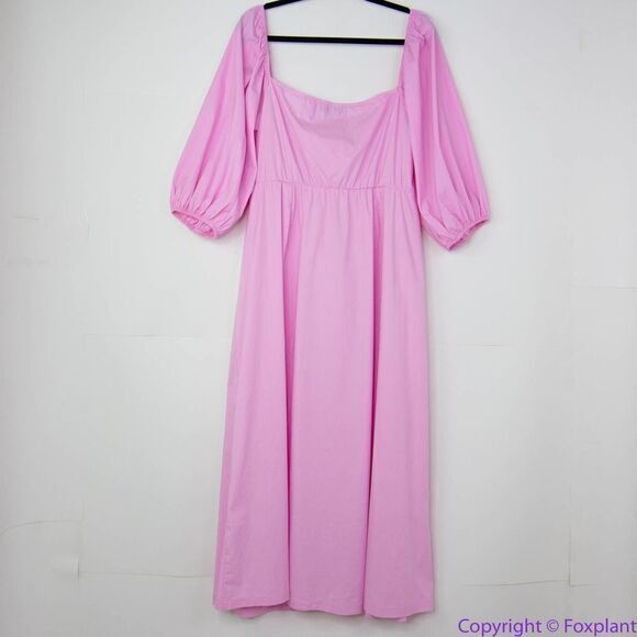 NEW Eloquii pink Puff Sleeve Dress with‎ Pocket Detail, 16 - Picture 6 of 16